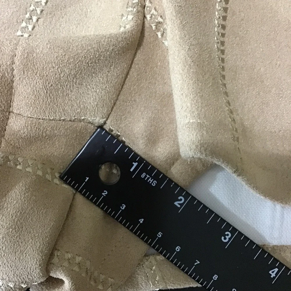 She + Sky Tan Faux‎ Suede High Waisted Shorts L